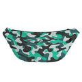 Teal And Black Camouflage Print Fanny Pack