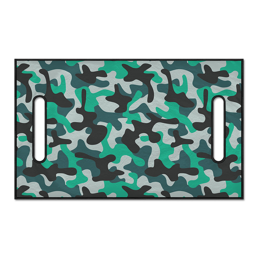 Teal And Black Camouflage Print Golf Cart Seat Cover