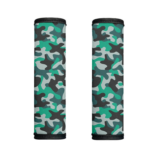 Teal And Black Camouflage Print Handle Covers
