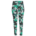 Teal And Black Camouflage Print High-Waisted Pocket Leggings