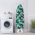 Teal And Black Camouflage Print Ironing Board Cover