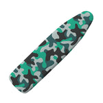 Teal And Black Camouflage Print Ironing Board Cover