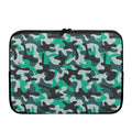 Teal And Black Camouflage Print Laptop Sleeve