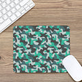 Teal And Black Camouflage Print Mouse Pad
