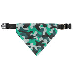 Teal And Black Camouflage Print Over The Collar Dog Bandana