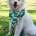Teal And Black Camouflage Print Over The Collar Dog Bandana