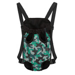Teal And Black Camouflage Print Pet Carrier Backpack