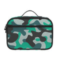 Teal And Black Camouflage Print Portable Lunch Bag