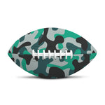 Teal And Black Camouflage Print Rugby Ball