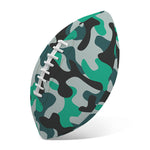 Teal And Black Camouflage Print Rugby Ball