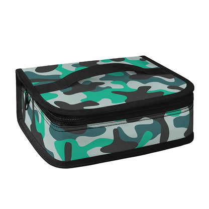 Teal And Black Camouflage Print Small Lunch Bag