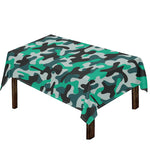 Teal And Black Camouflage Print Tablecloth