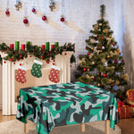 Teal And Black Camouflage Print Tablecloth