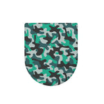 Teal And Black Camouflage Print Toilet Lid Cover