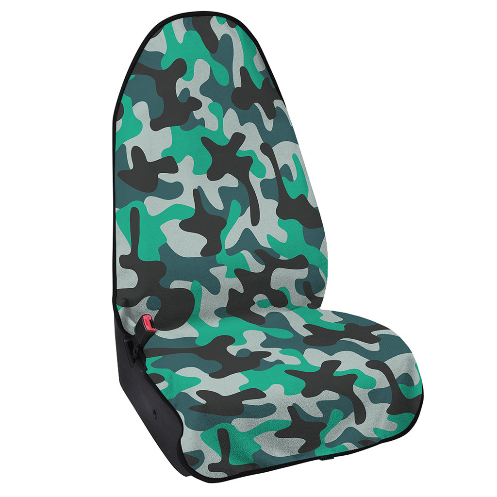 Teal And Black Camouflage Print Waterproof Car Seat Cover