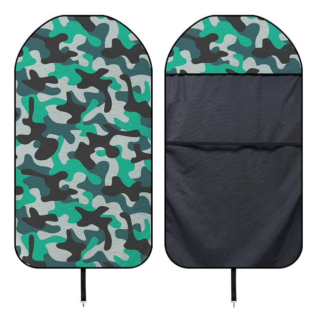 Teal And Black Camouflage Print Waterproof Car Seat Cover