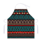 Teal And Brown Aztec Pattern Print Adjustable Apron