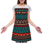 Teal And Brown Aztec Pattern Print Adjustable Apron