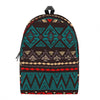 Teal And Brown Aztec Pattern Print Backpack