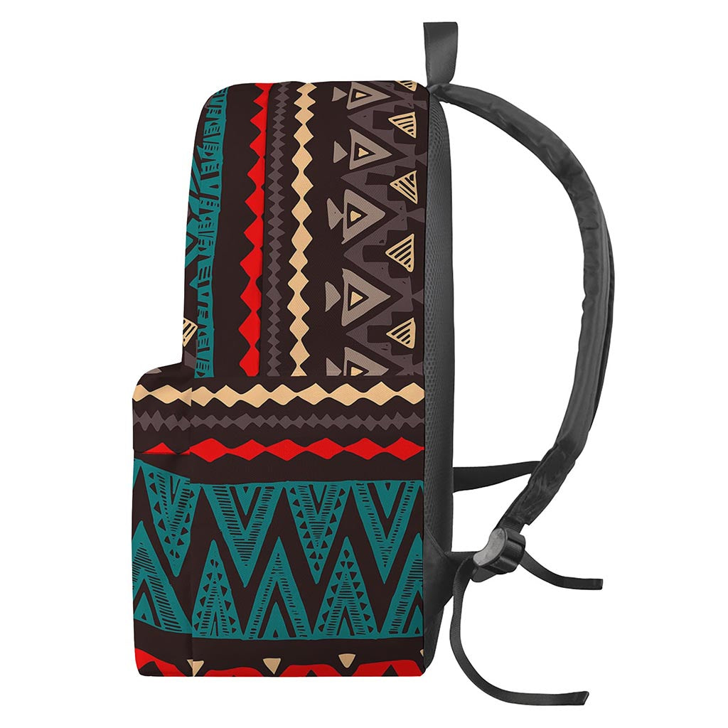 Teal And Brown Aztec Pattern Print Backpack