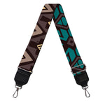 Teal And Brown Aztec Pattern Print Bag Strap