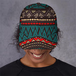 Teal And Brown Aztec Pattern Print Baseball Cap
