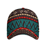 Teal And Brown Aztec Pattern Print Baseball Cap