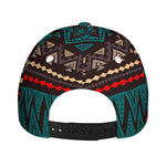 Teal And Brown Aztec Pattern Print Baseball Cap