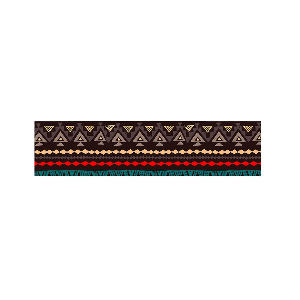 Teal And Brown Aztec Pattern Print Bed Runner