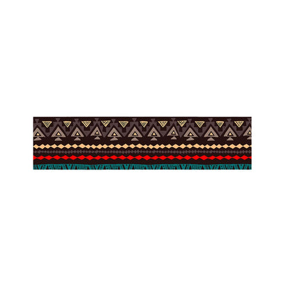Teal And Brown Aztec Pattern Print Bed Runner