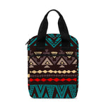 Teal And Brown Aztec Pattern Print Bible Tote Bag