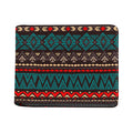 Teal And Brown Aztec Pattern Print Bifold Wallet