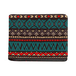 Teal And Brown Aztec Pattern Print Bifold Wallet