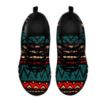 Teal And Brown Aztec Pattern Print Black Running Shoes