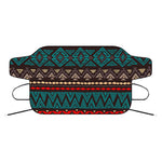 Teal And Brown Aztec Pattern Print Car Windshield Snow Cover