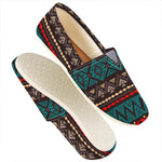 Teal And Brown Aztec Pattern Print Casual Shoes