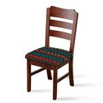 Teal And Brown Aztec Pattern Print Chair Cushion Cover