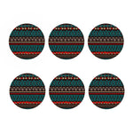 Teal And Brown Aztec Pattern Print Coaster Set