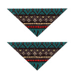 Teal And Brown Aztec Pattern Print Dog Bandana