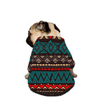 Teal And Brown Aztec Pattern Print Dog Zip Up Jacket