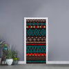 Teal And Brown Aztec Pattern Print Door Sticker