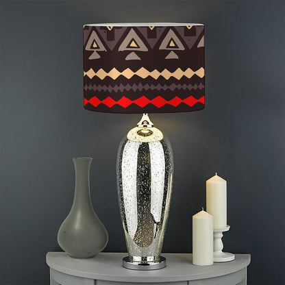Teal And Brown Aztec Pattern Print Drum Lamp Shade