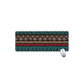 Teal And Brown Aztec Pattern Print Extended Mouse Pad