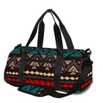Teal And Brown Aztec Pattern Print Gym Bag