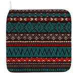 Teal And Brown Aztec Pattern Print Hand Towel