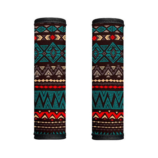 Teal And Brown Aztec Pattern Print Handle Covers