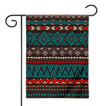 Teal And Brown Aztec Pattern Print House Flag