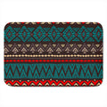 Teal And Brown Aztec Pattern Print Indoor Door Mat