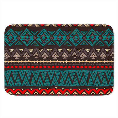 Teal And Brown Aztec Pattern Print Indoor Door Mat