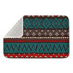 Teal And Brown Aztec Pattern Print Indoor Door Mat